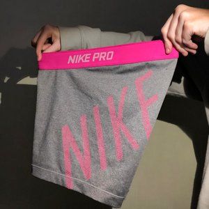Grey and Pink Nike Pro Spandex